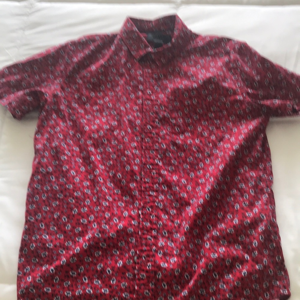 Red flowered shirt